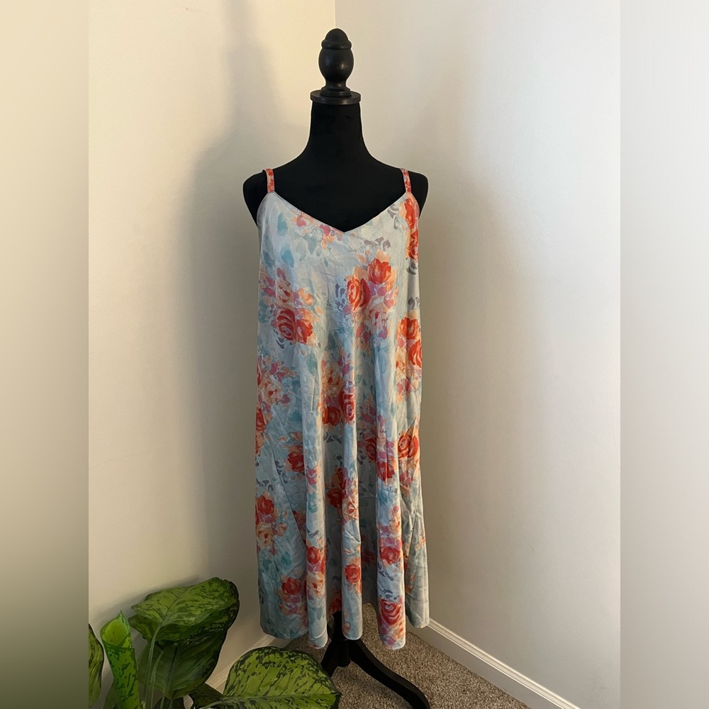 Vintage Cabernet Floral Nightgown-Women’s XL-Minor Snag